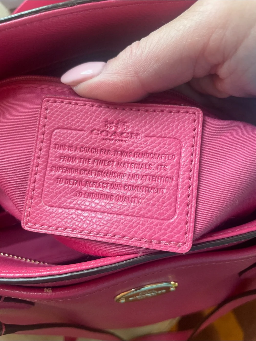 COACH Women's Pink diaper Bag with Detachable Strap, great as an office bag!